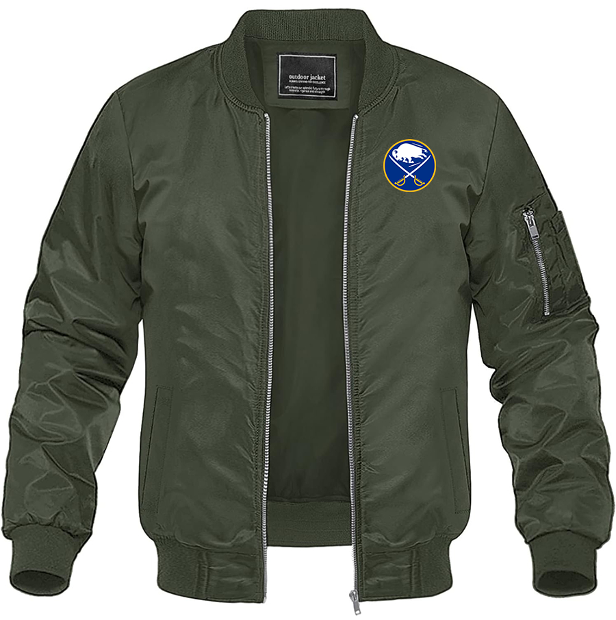 Men's NHL Buffalo Sabres Lightweight Bomber Jacket Windbreaker Softshell Varsity Jacket