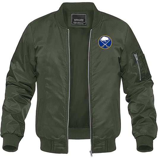 Men's NHL Buffalo Sabres Lightweight Bomber Jacket Windbreaker Softshell Varsity Jacket