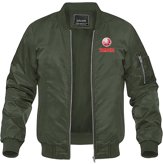 Men's Yamaha Bike Motorcycle Lightweight Bomber Jacket Windbreaker Softshell Varsity Jacket