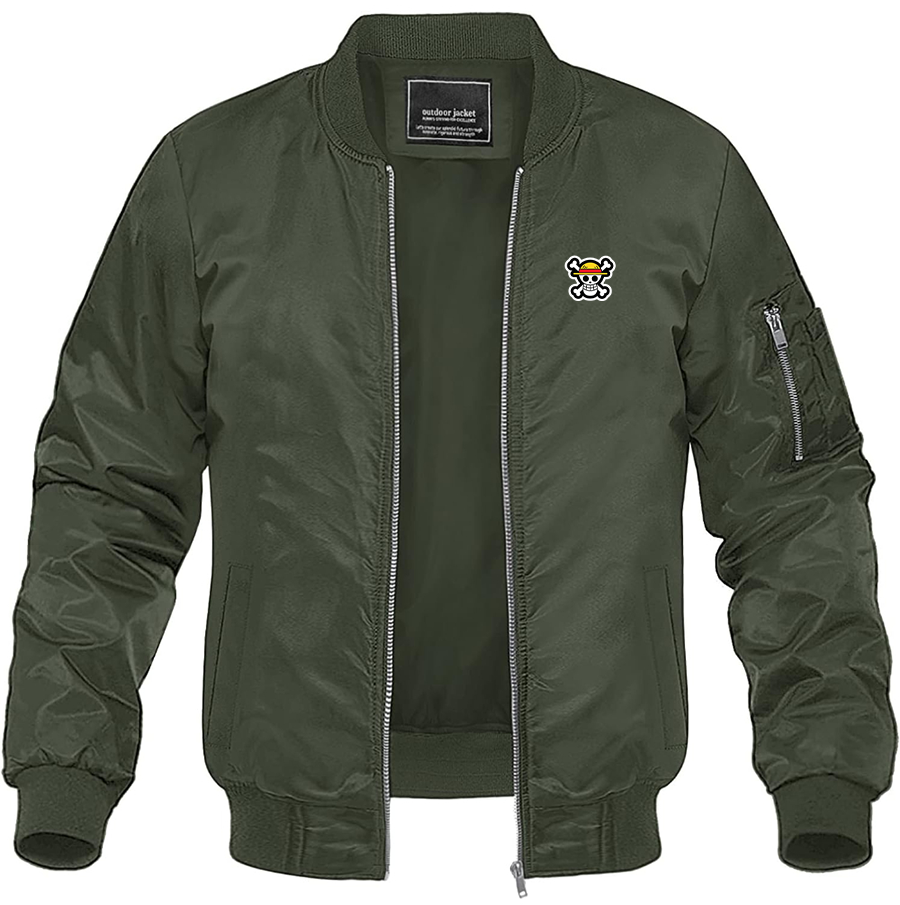 Men's StrawHat Lightweight Bomber Jacket Windbreaker Softshell Varsity Jacket