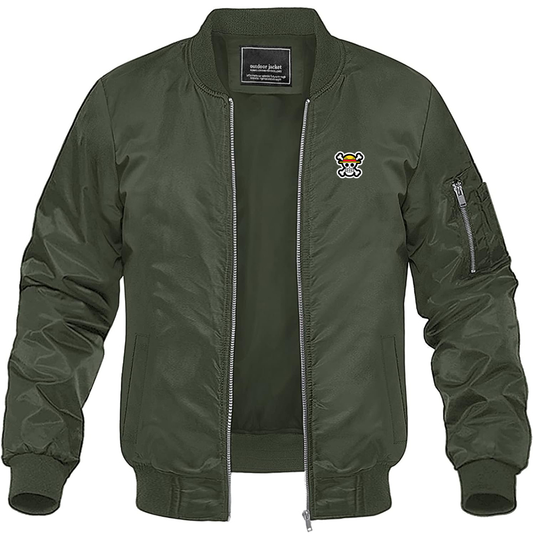 Men's StrawHat Lightweight Bomber Jacket Windbreaker Softshell Varsity Jacket