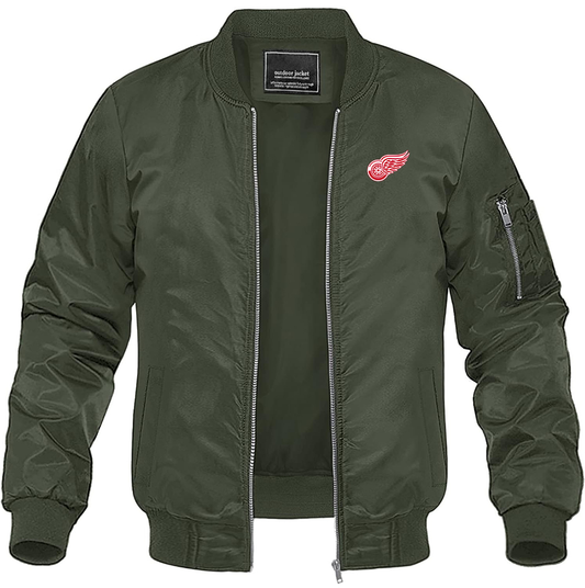 Men's NHL - Detroit Red Wings Lightweight Bomber Jacket Windbreaker Softshell Varsity Jacket