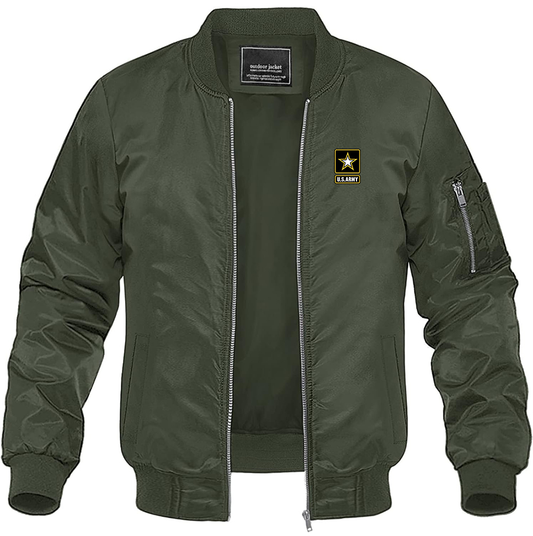 Men's U.S. ARMY Lightweight Bomber Jacket Windbreaker Softshell Varsity Jacket