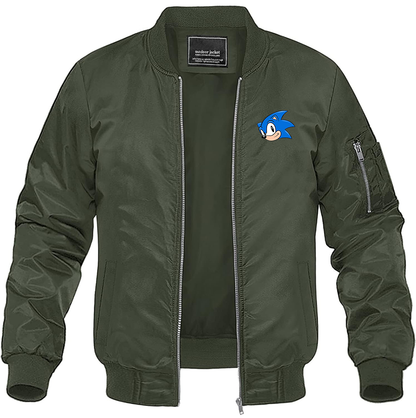 Men's Sonic the Hedgehog Lightweight Bomber Jacket Windbreaker Softshell Varsity Jacket
