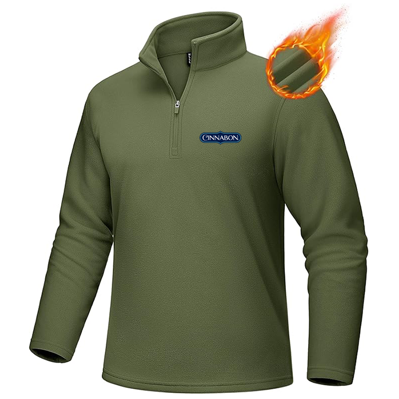 Men's Cinnabon MAGCOMSEN Quarter-Zip Pullover Polar Fleece Sweatshirt Stand Collar Long Sleeve Shirt for Men Thermal Winter Fall