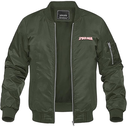 MAGNIVIT Men's Spider Man Lightweight Bomber Jacket Windbreaker Casual Fall Spring Outdoor Coat