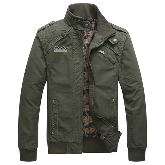 Men's Hertz  Dwar Casual Washed Cotton Military Outdoor Jackets with Shoulder Straps