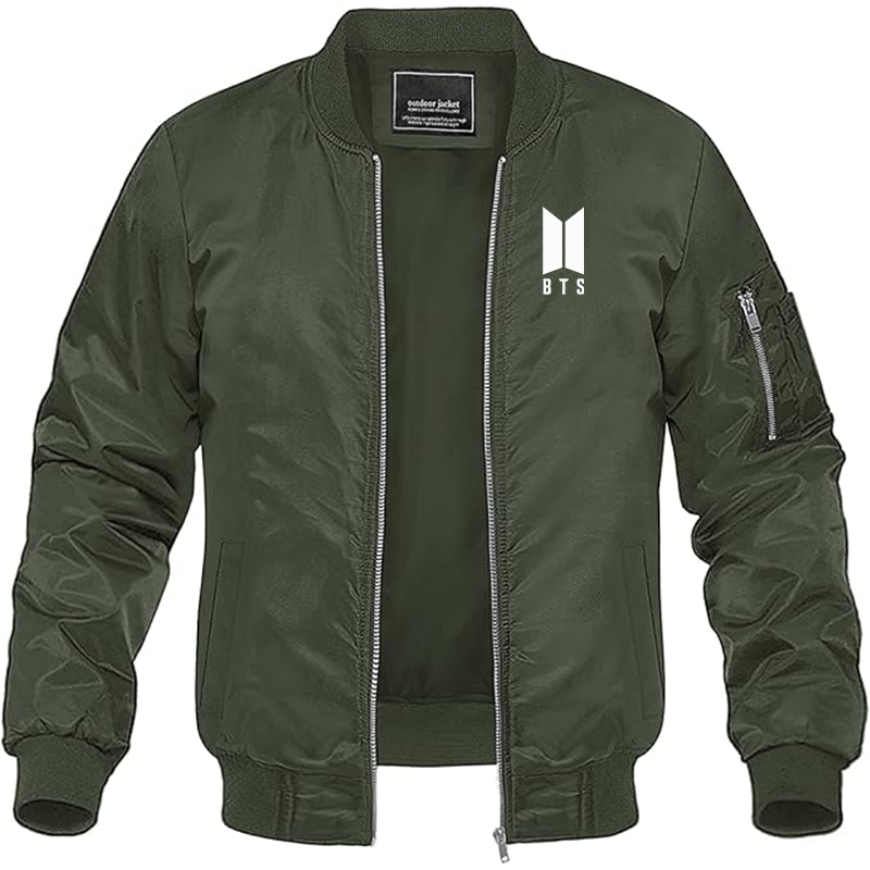 MAGNIVIT Men's BTS Lightweight Bomber Jacket Windbreaker Casual Fall Spring Outdoor Coat