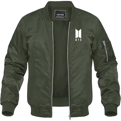MAGNIVIT Men's BTS Lightweight Bomber Jacket Windbreaker Casual Fall Spring Outdoor Coat