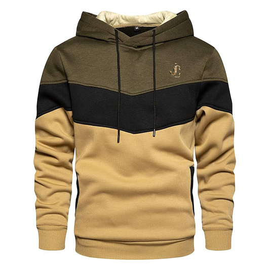 Men's  Jimmy Choo  Gesean Novelty Color Block Pullover Fleece Hoodie Long Sleeve Casual Sweatshirt with Pocket
