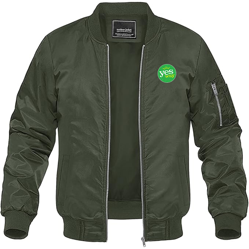 MAGNIVIT Men's Yes Way  Lightweight Bomber Jacket Windbreaker Casual Fall Spring Outdoor Coat