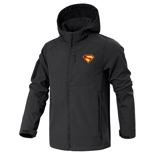 Men's Superman 2025  Jacket Waterproof Hooded Coats Tactical Soft Shell Jackets