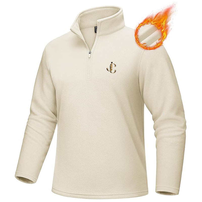 Men's Jimmy Choo  MAGCOMSEN Quarter-Zip Pullover Polar Fleece Sweatshirt Stand Collar Long Sleeve Shirt for Men Thermal Winter Fall