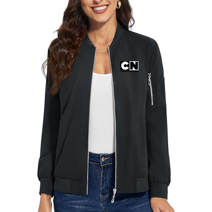 Women's Cartoon Network Premium Bomber Jacket with Polished Detailing and Functional Sleeve Pocket Modern Luxury Outerwear