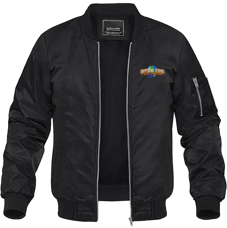 Men's Universal Studio Hollywood Lightweight Bomber Jacket Windbreaker Softshell Varsity Jacket