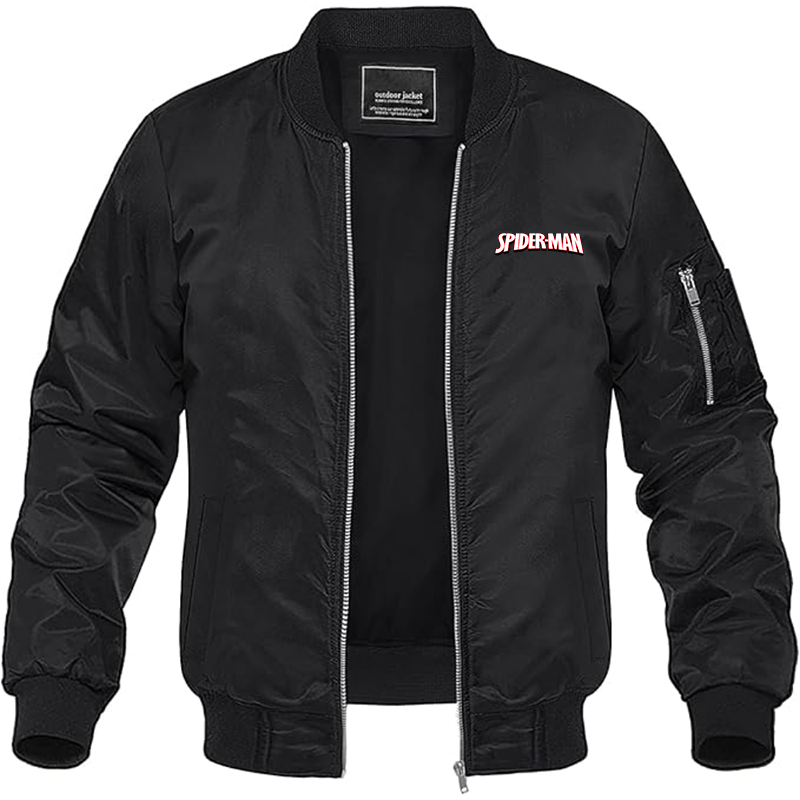 MAGNIVIT Men's Spider Man Lightweight Bomber Jacket Windbreaker Casual Fall Spring Outdoor Coat