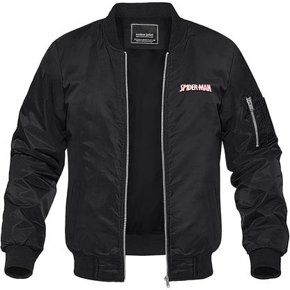 MAGNIVIT Men's Spider Man Lightweight Bomber Jacket Windbreaker Casual Fall Spring Outdoor Coat
