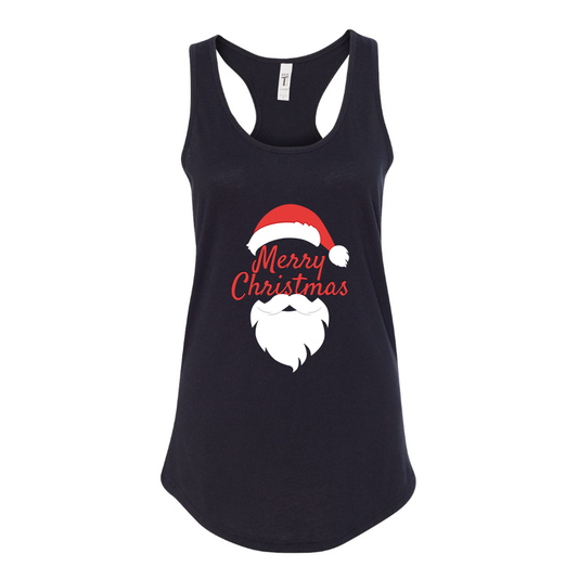 Women's Merry Christmas Santa Claus Racerback Tank Top