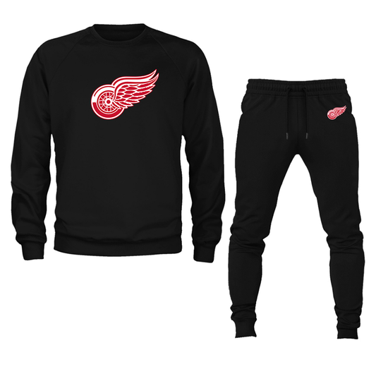 Men's NHL - Detroit Red Wings Crewneck Sweatshirt Joggers Suit