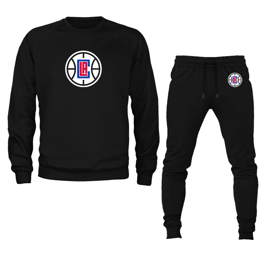 Unisex LA Clippers Crewneck Sweatshirt Joggers Suit
