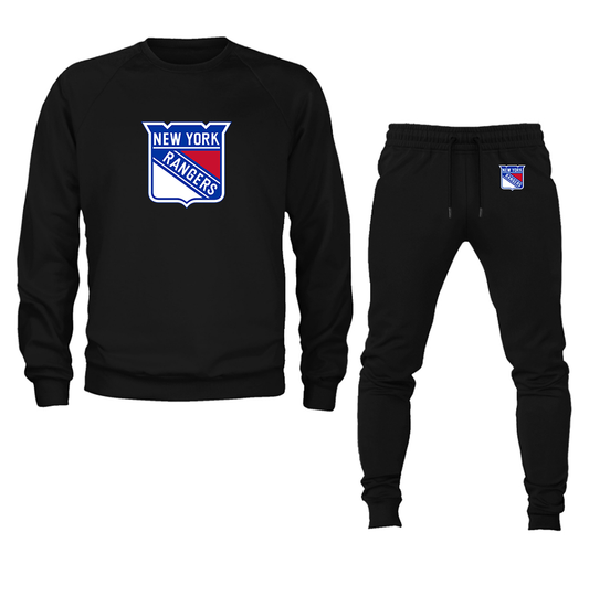 Men's NHL - New York Rangers Crewneck Sweatshirt Joggers Suit