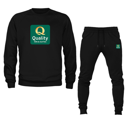 Men's Quality Inn & Suites Crewneck Sweatshirt Joggers Suit