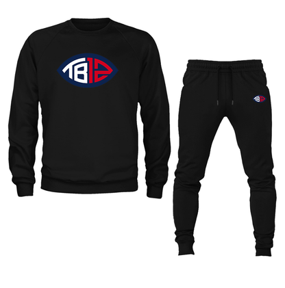 Men's Tom Brady 12  Crewneck Sweatshirt Joggers Suit