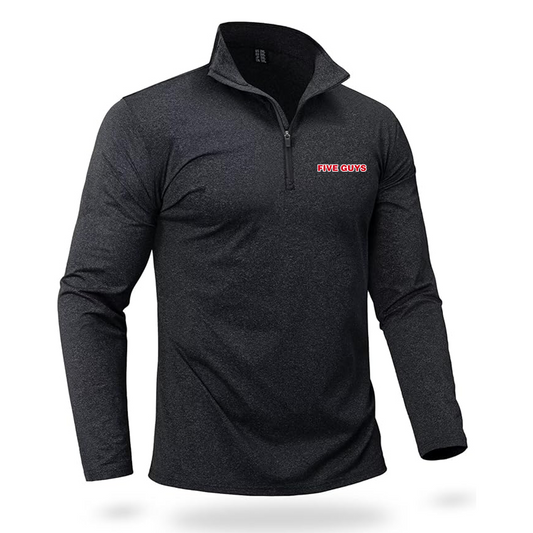 Men's Five Guys Quarter Zip Pullover Premium Fleece Lined Heather Long Sleeve Golf Shirts Midweight 1/4 Half Zip Sweatshirts