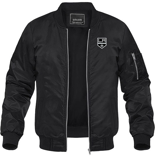 Men's NHL - Los Angeles Kings Lightweight Bomber Jacket Windbreaker Softshell Varsity Jacket