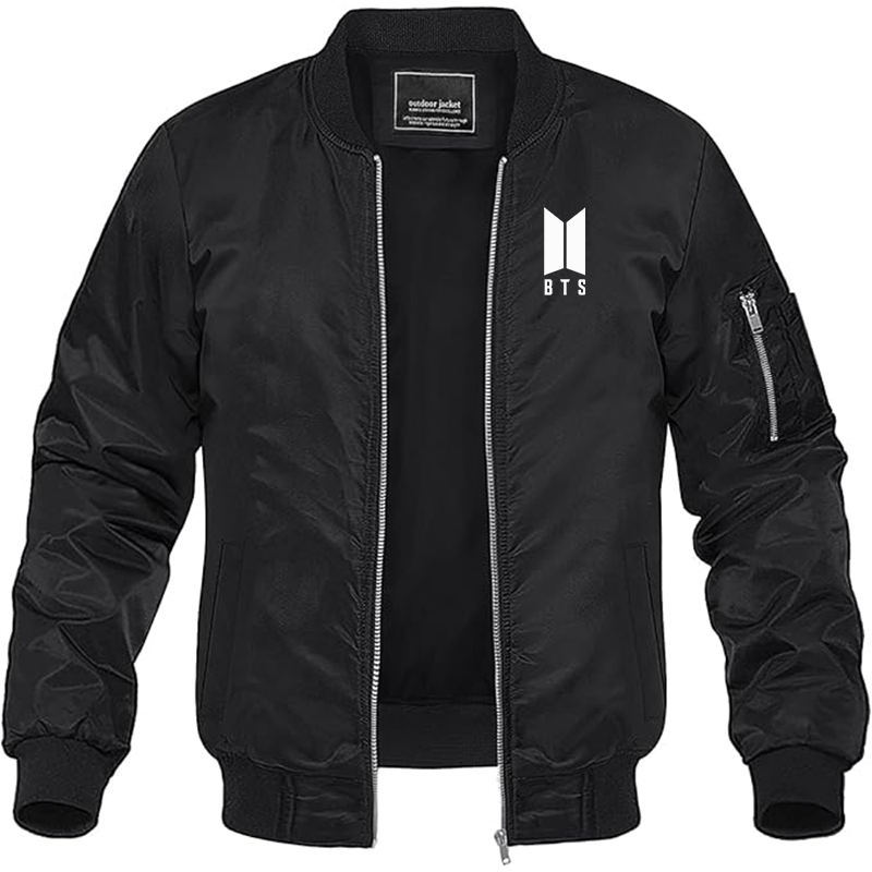 MAGNIVIT Men's BTS Lightweight Bomber Jacket Windbreaker Casual Fall Spring Outdoor Coat