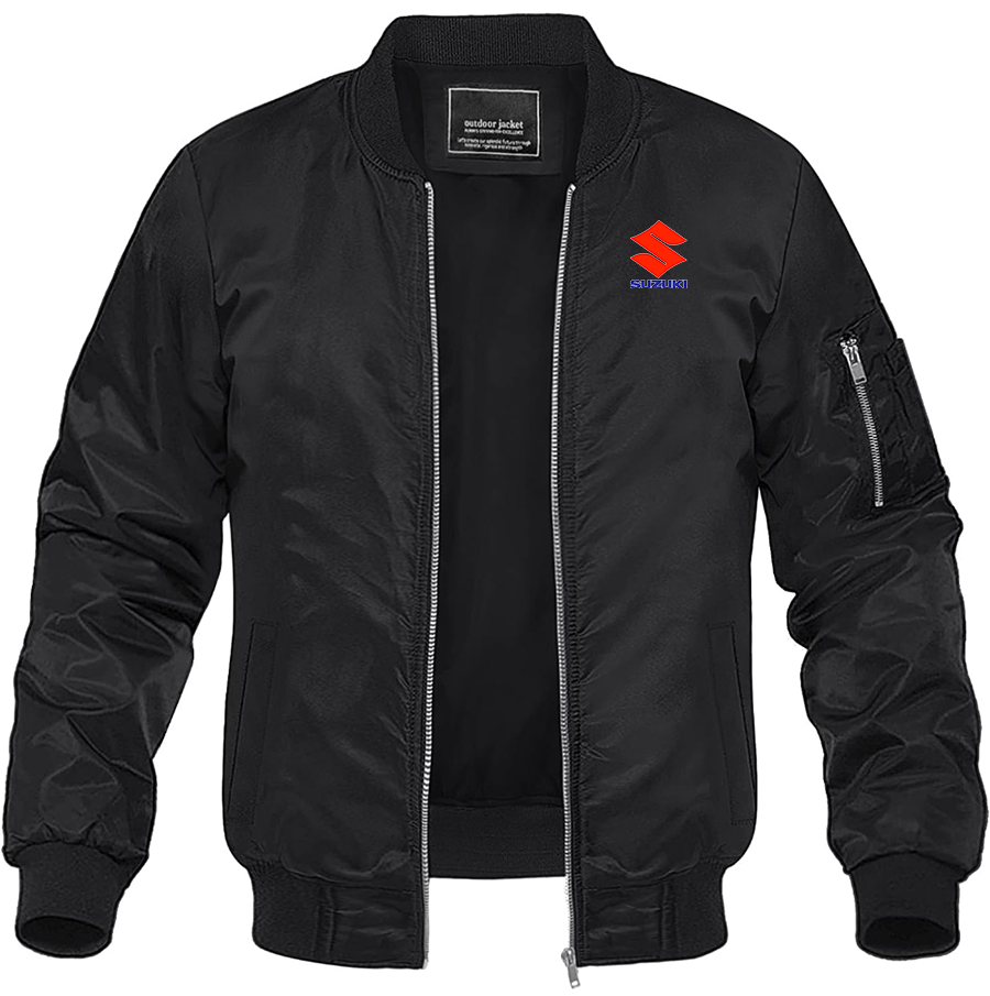 Men's Suzuki Bike Motorcycle Lightweight Bomber Jacket Windbreaker Softshell Varsity Jacket