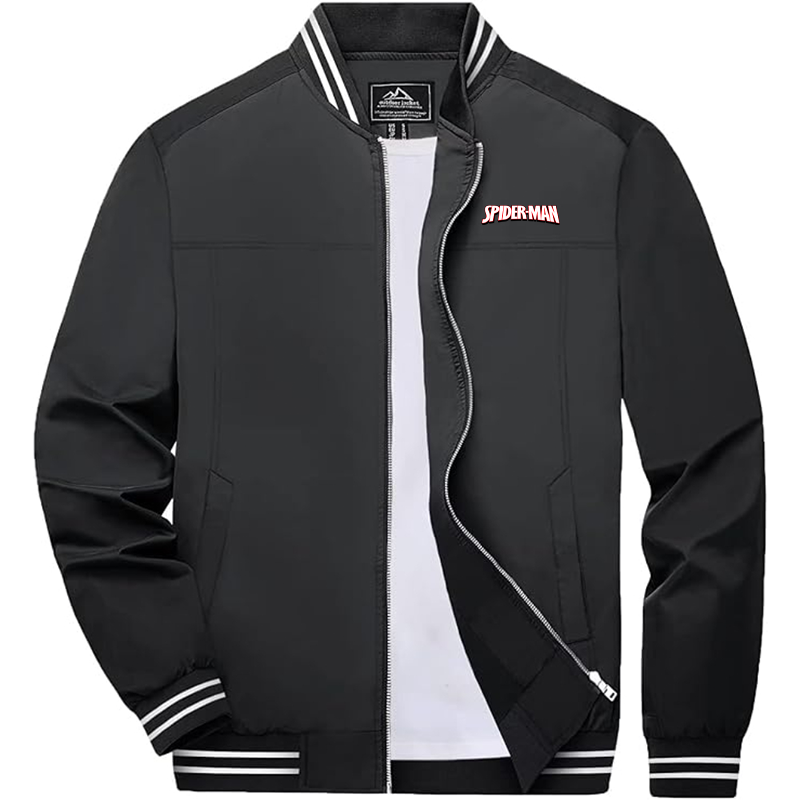 Men's Spider Man  Boladeci  Bomber Jackets Lightweight Water Resistant Breathable Spring Fall Full Zip Thin Windbreaker Light Jackets