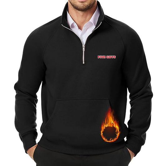 Men's Five Guys JMIERR Quarter Zip Pullover Heavy Sweatshirts Warm Fleece Sweatshirt Polo