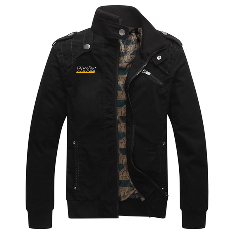Men's Hertz  Dwar Casual Washed Cotton Military Outdoor Jackets with Shoulder Straps
