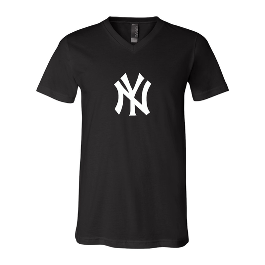 New York NY Yankees BELLA  CANVAS  Jersey V-Neck Tee