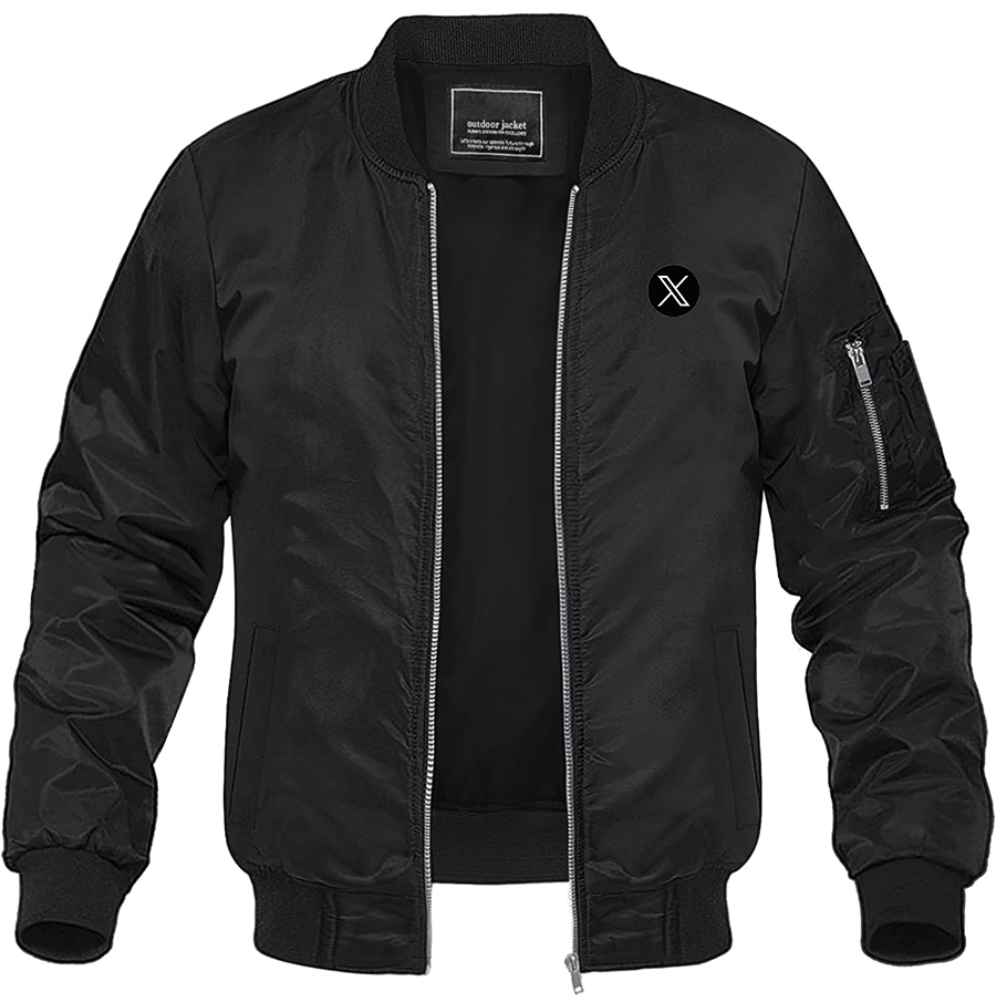 Men's Twitter X Lightweight Bomber Jacket Windbreaker Softshell Varsity Jacket