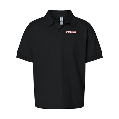 Youth's Spider Man Gildan Dry Blend Jersey Polo