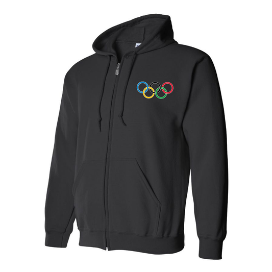 Men's Olympics Rings Zipper Hoodie