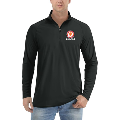 Men's Popeyes Louisiana Kitchen  Lightweight Quarter-Zip Athletic Shirt Long Sleeve Performance Wear