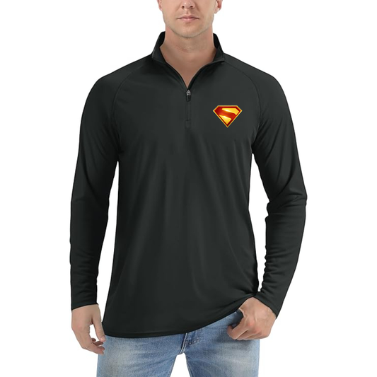 Men's Superman 2025 Lightweight Quarter-Zip Athletic Shirt Long Sleeve Performance Wear