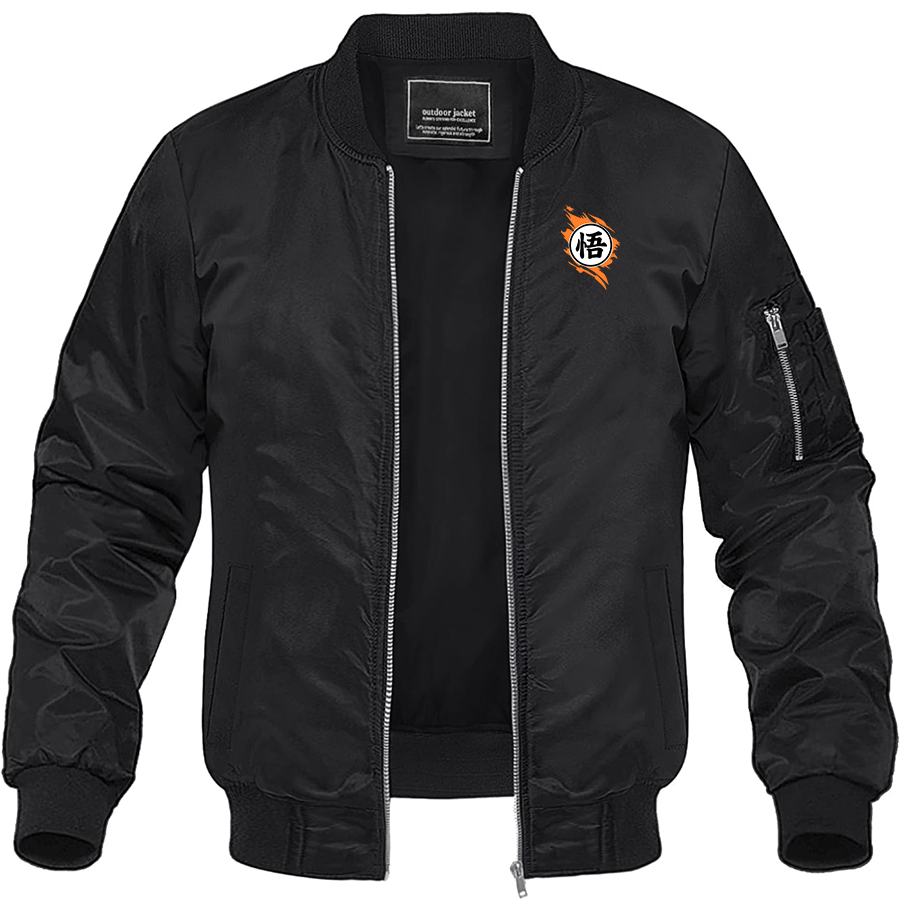 Men's Dragon Ball Z Goku Lightweight Bomber Jacket Windbreaker Softshell Varsity Jacket