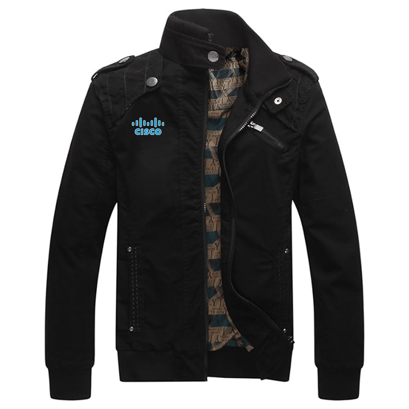 Men's Cisco Dwar Casual Washed Cotton Military Outdoor Jackets with Shoulder Straps