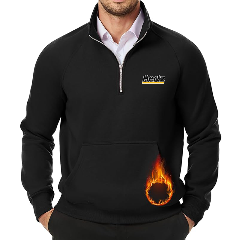 Men's Hertz JMIERR Quarter Zip Pullover Heavy Sweatshirts Warm Fleece Sweatshirt Polo