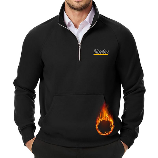 Men's Hertz JMIERR Quarter Zip Pullover Heavy Sweatshirts Warm Fleece Sweatshirt Polo