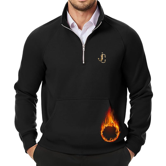 Men's Jimmy Choo JMIERR Quarter Zip Pullover Heavy Sweatshirts Warm Fleece Sweatshirt Polo