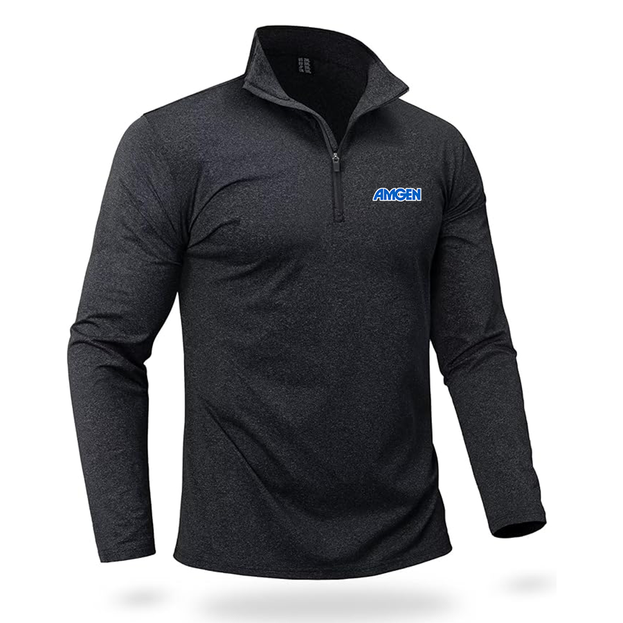 Men's Amgen Quarter Zip Pullover Premium Fleece Lined Heather Long Sleeve Golf Shirts Midweight 1/4 Half Zip Sweatshirts