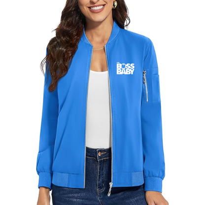 Women's Boss Baby  Premium Bomber Jacket with Polished Detailing and Functional Sleeve Pocket Modern Luxury Outerwear