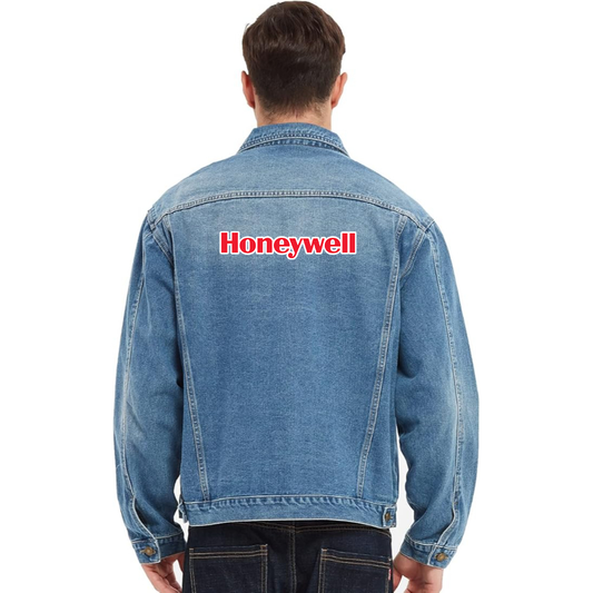 Men's Honeywell  Vintage Distressed Denim Jacket  Stylish Casual Jean Outerwear