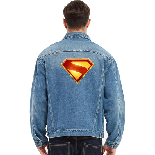 Men's Superman 2025 Vintage Distressed Denim Jacket  Stylish Casual Jean Outerwear