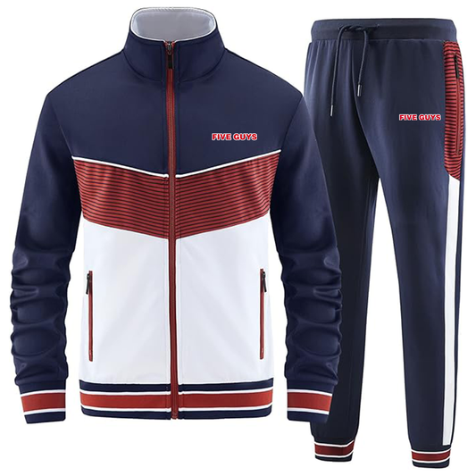 Men's Five Guys Casual 2 Piece Tracksuit Sets Long Sleeve Full Zip Jacket and Sweatpants Sport Outfits Sweatsuits